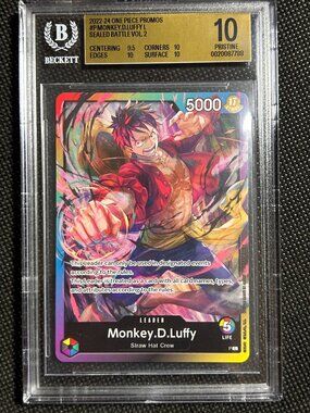 2022-24 One Piece Promos P Monkey D Luffy Sealed Battle Vol. 2 BGS 10 PRISTINE